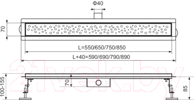 Трап для душа Tim 70x550 / BAD415502