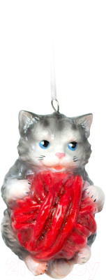 Елочная игрушка Грай Котёнок с клубочком ЕГ-42 - фото