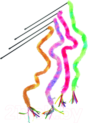 Игрушка для кошек Beeztees Удочка с длинным плюшевым хвостом / 430413