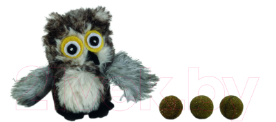 Игрушка для кошек Beeztees Плюшевая сова с кошачьей мятой / 440562 - фото