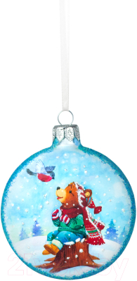 Елочная игрушка Грай Мишка со снегирем Ф-107 - фото