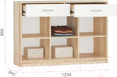 Тумба Империал Стелс 3д2ящ (дуб сонома/белый)