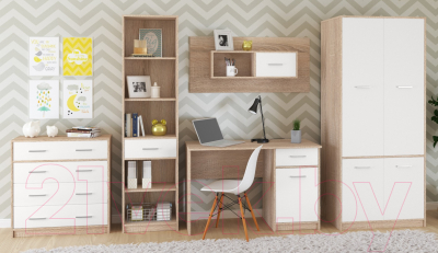 Тумба Империал Стелс 3д2ящ (дуб сонома/белый)