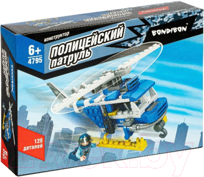Конструктор Bondibon Полицейский Патруль. Вертолет / ВВ4795 - фото