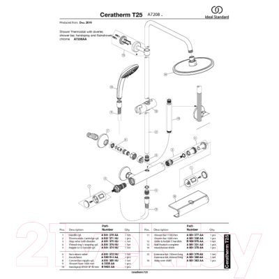 Душевая система со смесителем Ideal Standard Ceratherm A7208AA