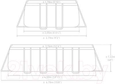 Каркасный бассейн Intex Rectangular Prism Frame / 26790NP