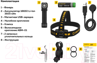 Фонарь Armytek Wizard C2 Pro Magnet USB / F08701W