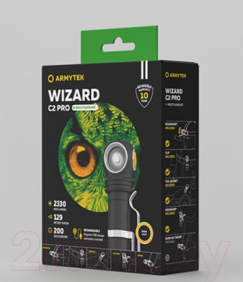 Фонарь Armytek Wizard C2 Pro Magnet USB / F08701W
