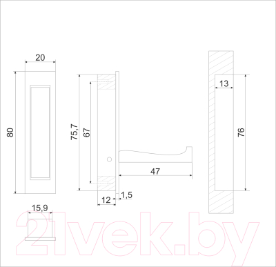 Крючок для одежды Boyard Fantom K100CP.12