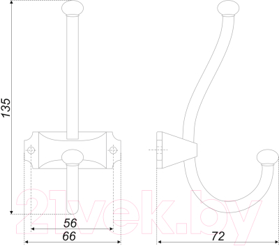 Крючок для одежды Boyard Karl K215CP.8