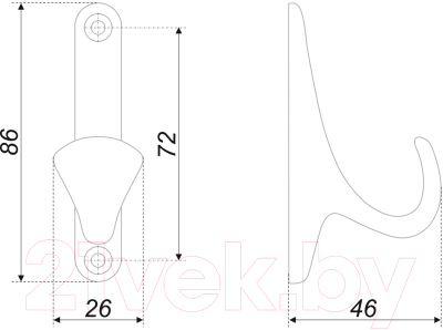 Крючок для одежды Boyard Luis K102BSG.2