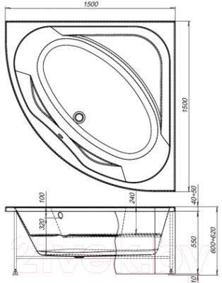 Каркас Aquanet Vista 150x150