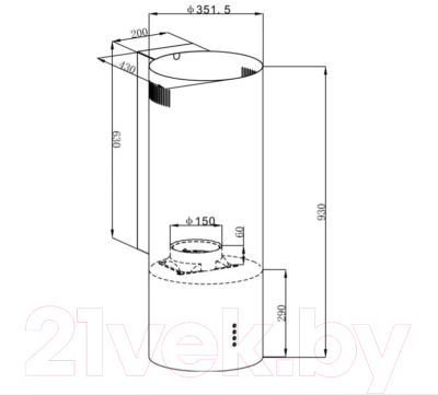 Вытяжка коробчатая HOMSair Art 1050WL 35