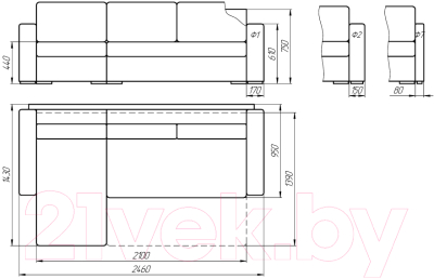 Диван угловой Lama мебель Пингвин-2