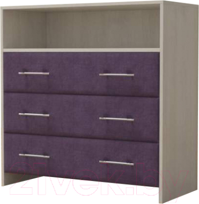 Комод Proson Varna 90x40x90 (дуб шамони светлый/фиолетовый) - фото