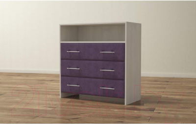 Комод Proson Varna 90x40x90 (дуб шамони светлый/фиолетовый)