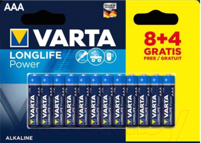 Комплект батареек Varta Longlife Power AAA 1.5V LR03 / 04903121472 - фото