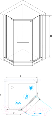 Душевой уголок RGW HO-081-B / 350608199-24