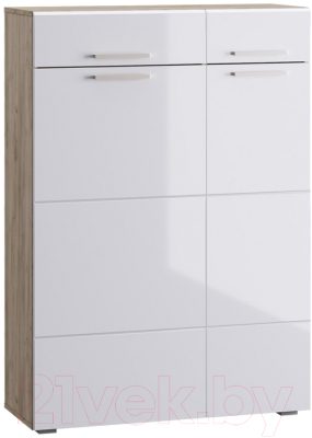 Тумба Mobi Лайн 13.121 (дуб серый Craft K 002 PW/белый глянец ПВХ) - фото