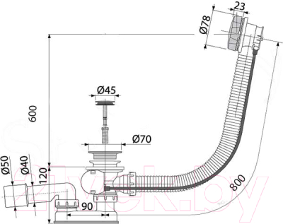 Сифон Alcadrain A55BLACK-80