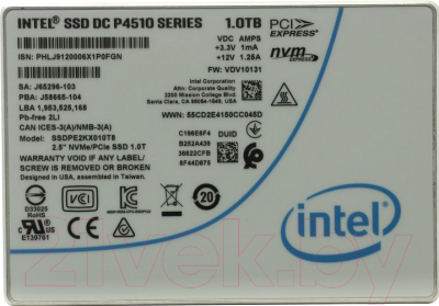 SSD диск Intel DC P4510 1TB (SSDPE2KX010T801) - фото
