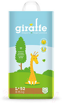 Подгузники детские Lovular Giraffe L 8-15кг / 429195 - фото