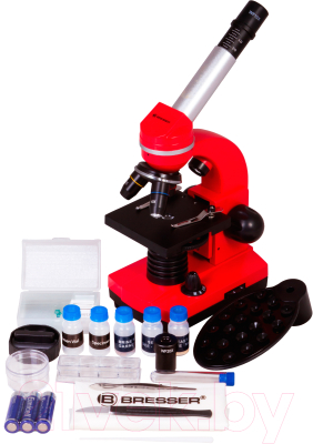 Микроскоп оптический Bresser Junior Biolux SEL 40–1600x / 74320 (красный)