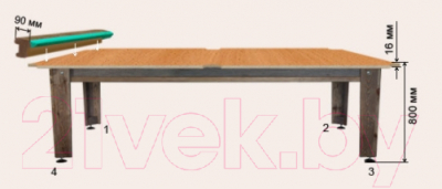 Бильярдный стол РуптуР Сильвер / 159.00.07 (11/7)