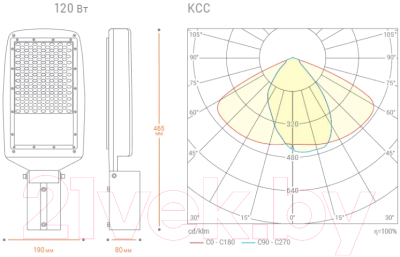 Светильник уличный Wolta STL-120W03