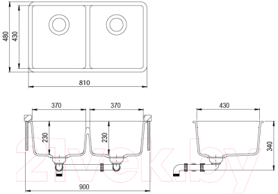 Мойка кухонная Aquasanita Arca SQA200601 (черный металлик)