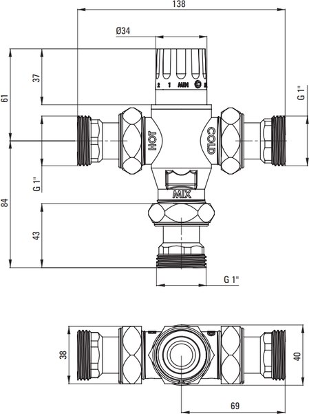 Термостат для смесителя Deante Press BCH 1X3T