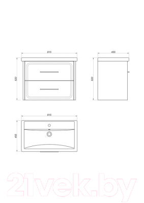 Тумба под умывальник Какса-А Мастер 80 / 462194