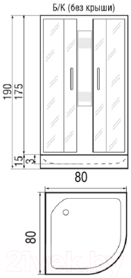 Душевая кабина RIVER Nara Light 80/15 МТ