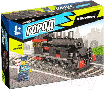 Конструктор Bondibon Город. Паровоз / ВВ4807 - фото