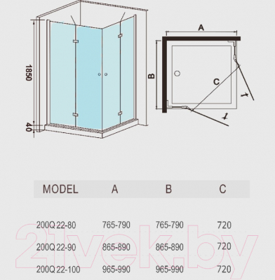 Душевой уголок WeltWasser WW200 200Q22-100