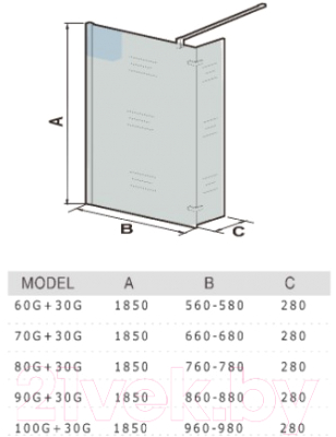 Душевая стенка WeltWasser WW400 100G+30G