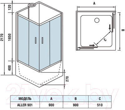 Душевая кабина WeltWasser WW500 Aller 901