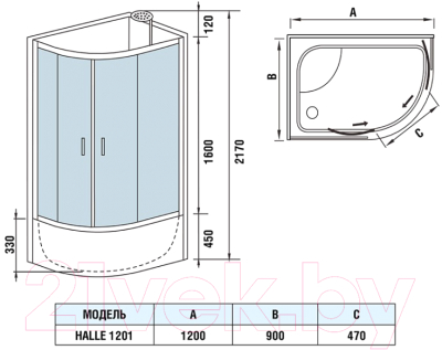 Душевая кабина WeltWasser WW500 Halle 1201 R