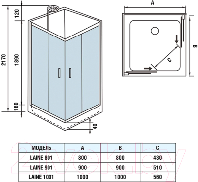Душевая кабина WeltWasser WW500 Laine 801