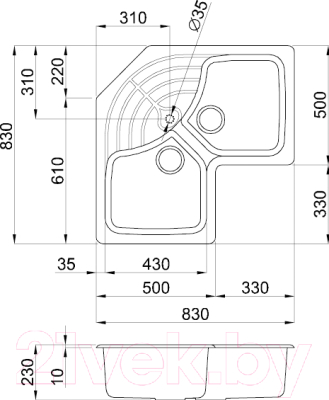 Мойка кухонная Elleci Master Corner Ghisa M70