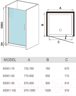 Душевая дверь WeltWasser WW600 600K1-80