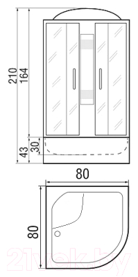 Душевая кабина RIVER Desna 80/43 MТ