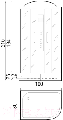 Душевая кабина RIVER Desna 100/80/24 МТ L