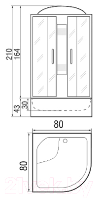 Душевая кабина RIVER Dunay 80/43 МТ
