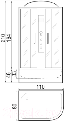 Душевая кабина RIVER Dunay 110/80/44 MT L