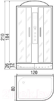 Душевая кабина RIVER Dunay 120/80/24 MT R