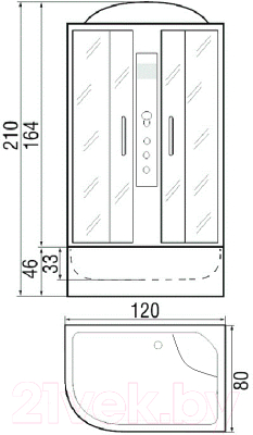 Душевая кабина RIVER Dunay 120/80/44 МТ L
