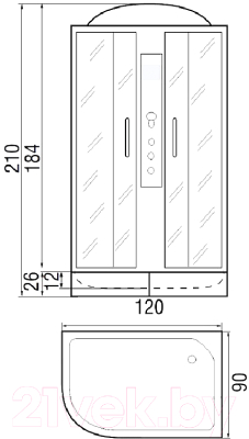 Душевая кабина RIVER Dunay 120/90/24 MT L