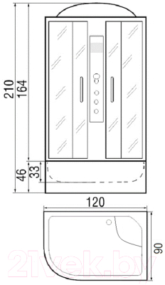 Душевая кабина RIVER Dunay 120/90/44 ТН L