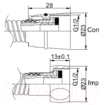Душевой шланг Rubineta 600057